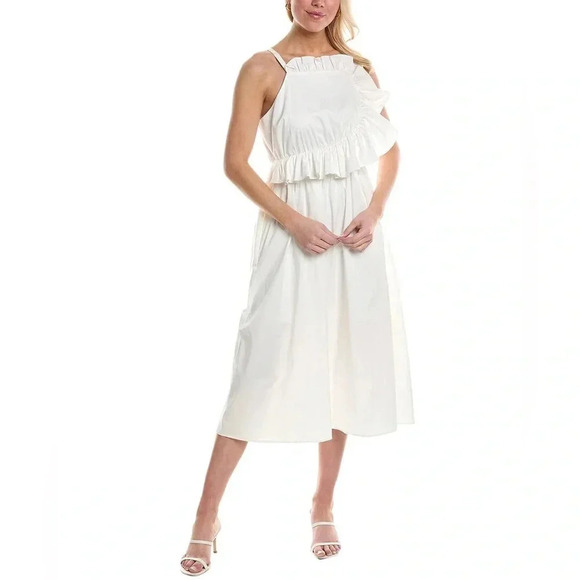 NWT Crosby by Mollie Burch Genevieve Midi Dress in Bright White size L - Picture 16 of 16